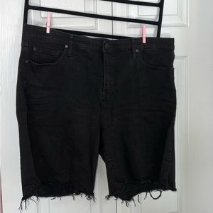 Torrid black distressed Bermuda shorts